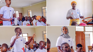 Adolescent Champions sharing success stories from the #Y4Hproject during the feedback meeting with the CHMT.