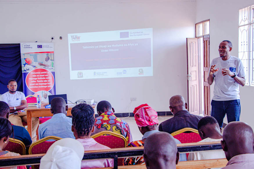 Sharing achievements and challenges in (ASRH) service provision at the facilities and establishing action plans during a feedback meeting at Gairo District Council.